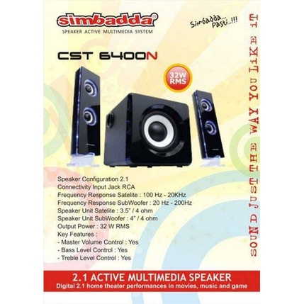 Speaker Aktif Simbadda CST 6400N CST-6400N Active Multimedia Subwoofer
