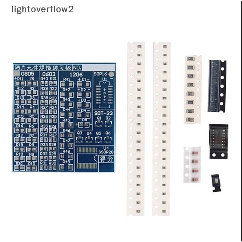 [lightoverflow2] Smt Latihan Las Komponen SMD Papan PCB Solder Solder DIY Suite Kit [ID]