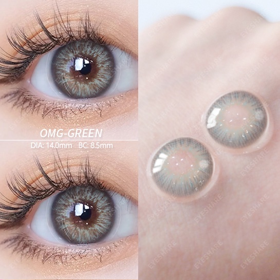 （COD）Seri OMG coklat ungu 1 pasang lensa kontak warna diameter 14.5 MM softlens dubai abu-abu hijau 