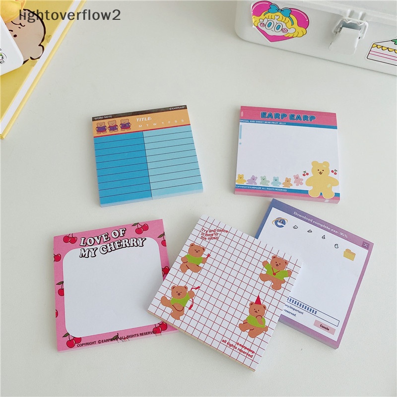 [lightoverflow2] 50lembar Sticky Notes Kawaii Stationery Lucu Memo Pad Notepad Tinggalkan Pesan [ID]