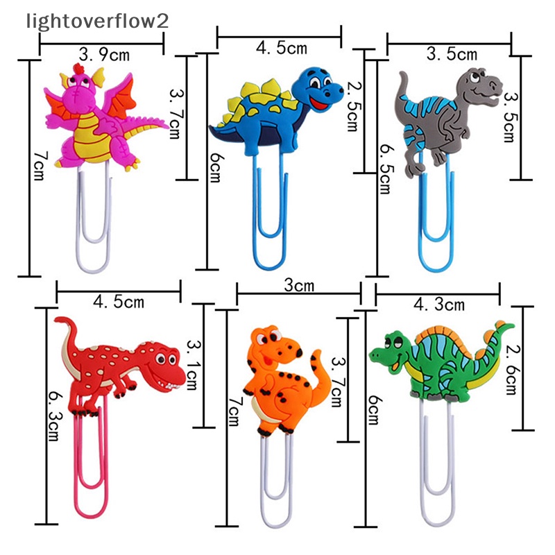 [lightoverflow2] Klip Kertas Dinosaurus Klip Warna Hewan Bookmark Binder Clip Kawaii Stationery Klip Metal Untuk Planner Memo Foto Tiket [ID]