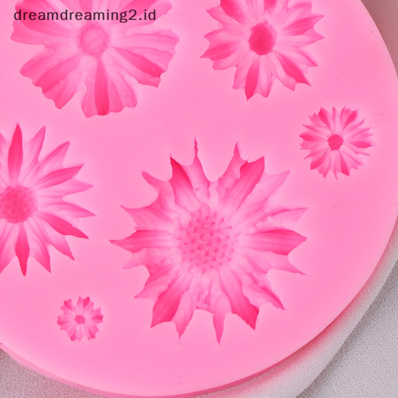 (drea) Kelopak Bunga Matahari 3D Timbul Cetakan Silikon Relief Fondant Alat Dekorasi Kue//