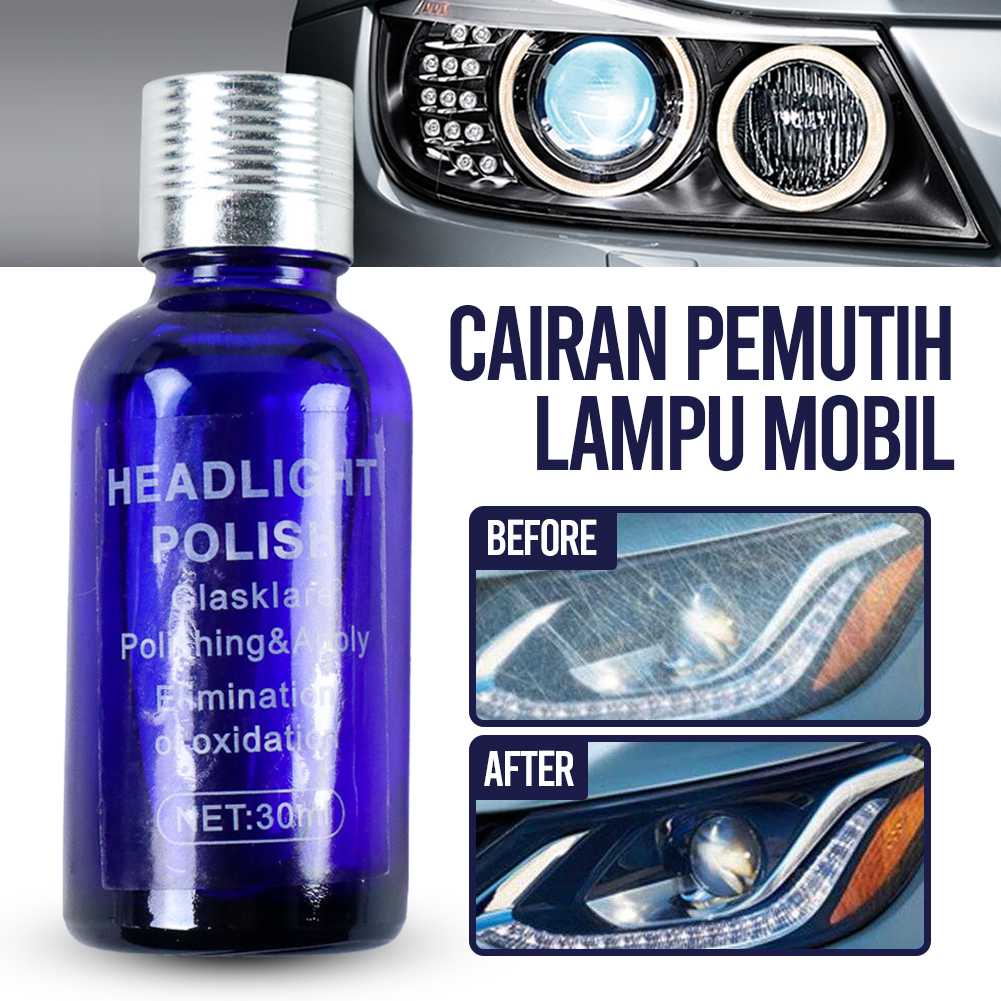 Auto Detailing Headlamp Polish cairan Pembersih pemutih  Mika Lampu Kendaraan  Mobil Motor poles Repair Coat 30ml