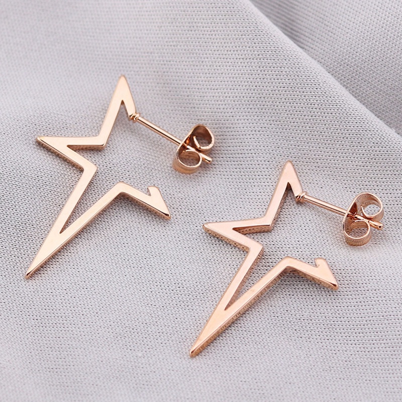 Anting Baja Titanium Hip Hop Gothic Fashion Bintang Besar Punk Stud Earrings Untuk Wanita Perhiasan Pesta Teman Hadiah Terbaik