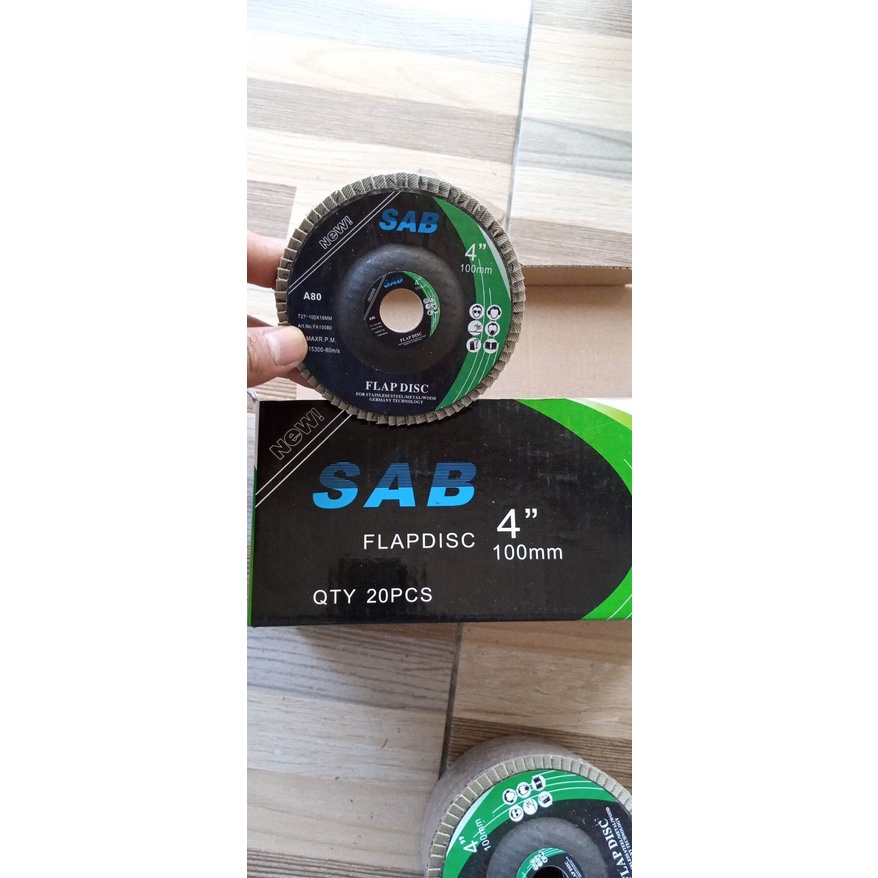 Amplas susun flap disc 4 inch SAB grit 80 100x16mm 1 pcs