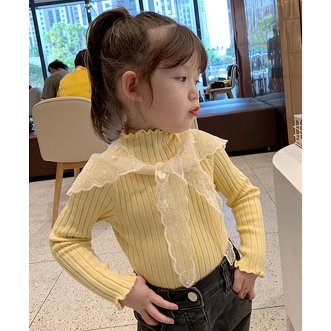 ZASKIYA - TURTLE NECK ANAK BASIC RIB / ATASAN TOP POLOS ANAK PEREMPUAN USIA 1-5 TAHUN
