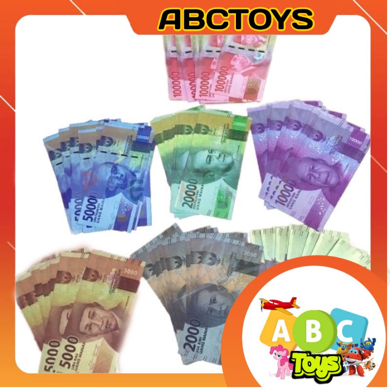 ISI 100 LEMBAR LEBIH Mainan Anak Uang Kertas / Mainan Anak Uang Palsu