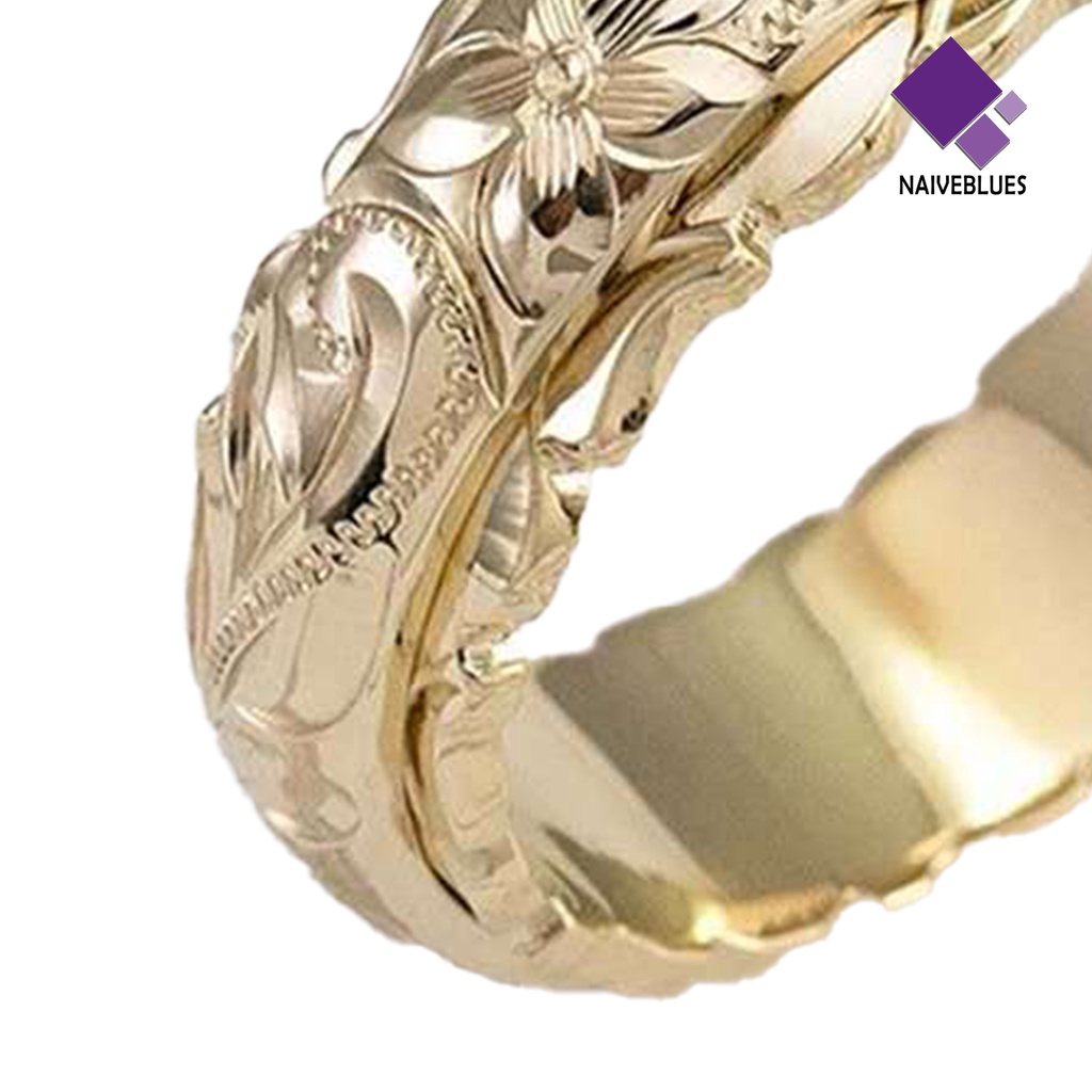 &lt; Naiveblues &gt; Cincin Elegan Perhiasan Hadiah Alloy Wanita Bunga Mawar Cincin Pesta