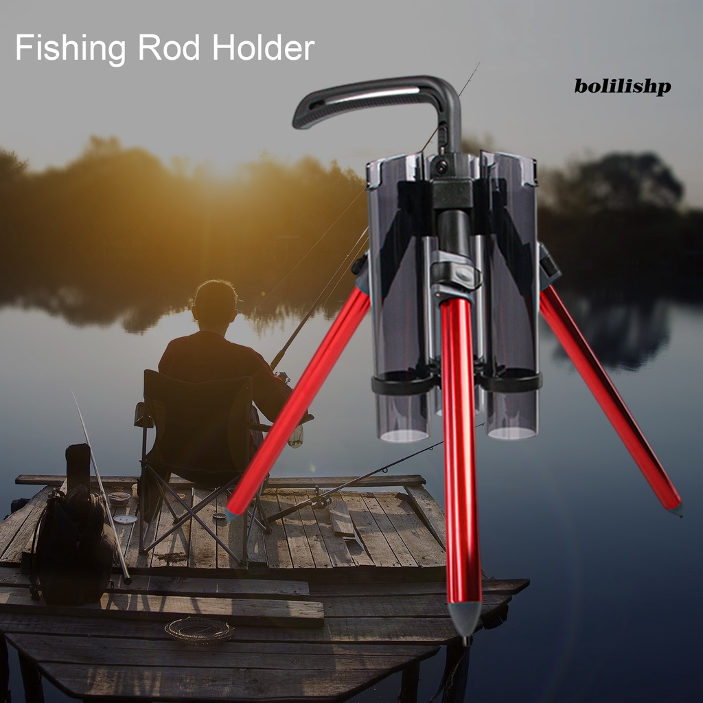 Bo-fishing Rod Holder Adjustable Anti-Selip Notch Segitiga Struktur Paduan Aluminium Pancing Bracket Segitiga Memancing Luar Ruangan