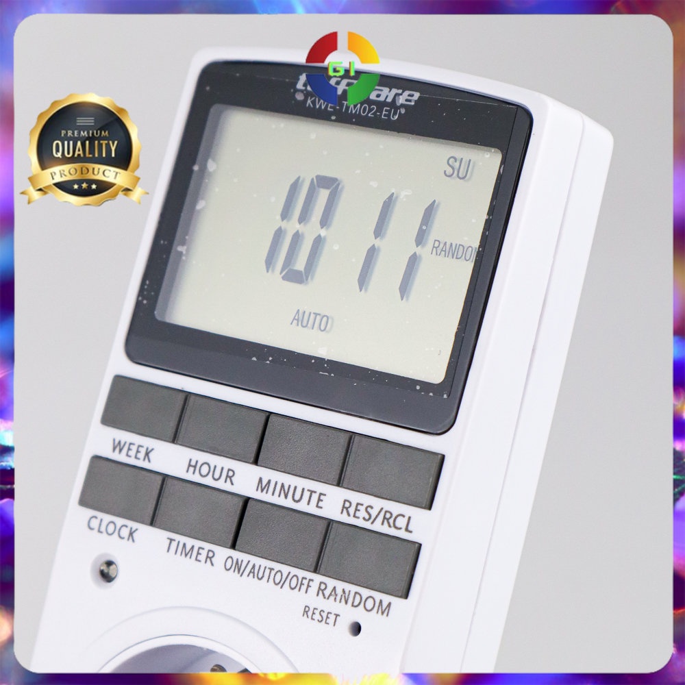 Stop Kontak Digital Timer Switch Programmable White