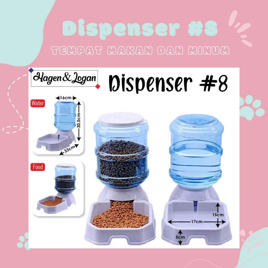 Dispenser #8 Galon Makan &amp; Minum - Tempat Makan Minum Hewan