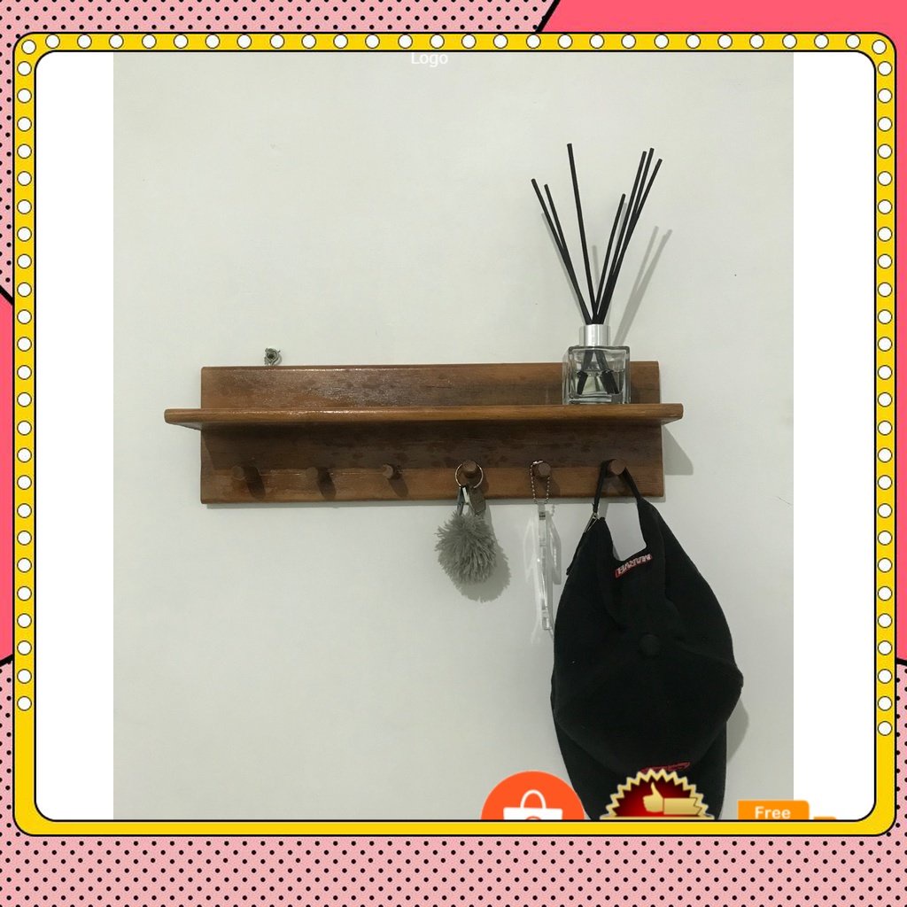 Rak baju kayu gantung minimalis / Rak baju kayu murah lebih Aesthetic
