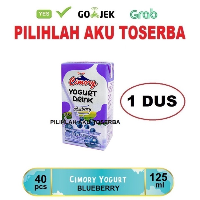 CIMORY YOGURT Drink BLUEBERRY MINI 125 ml - (HARGA 1 DUS ISI 40 pcs)