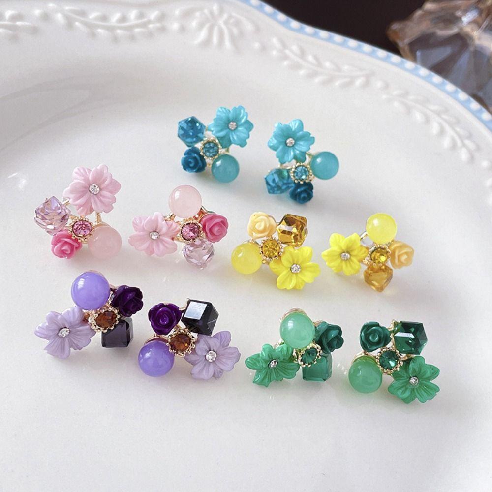 Mxbeauty Anting Gaya Korea Hadiah Pesta Pernikahan Trendi Elegan Indah Mata Kucing Batu Vintage Kristal Perhiasan