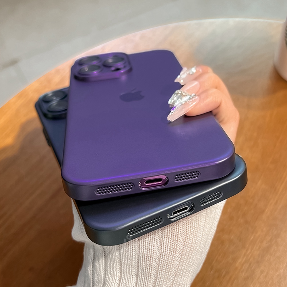 IPHONE Casing Ponsel Matte Ultra Tipis Untuk Iphone11 12 Pro Max13 14 Pro Max14 Plus Case Kamera Perlindungan Shockproof Frosted Casing Hard Cover Dengan Packing