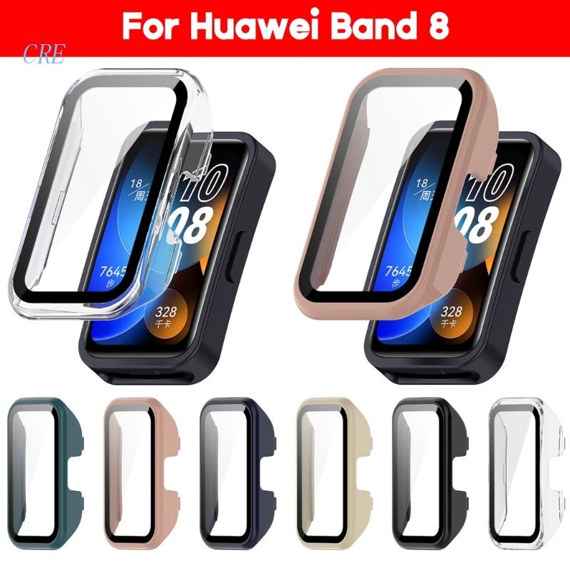 Cre Tempered Glass Film+Case Pelindung Layar Full Cover Cakupan Hard PC Anti Gores Frame-Shell Watch Housing Untuk Ba