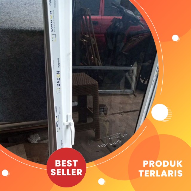 Promo kusen jendela aluminium kaca 50x100 lengkap tinggal pasang