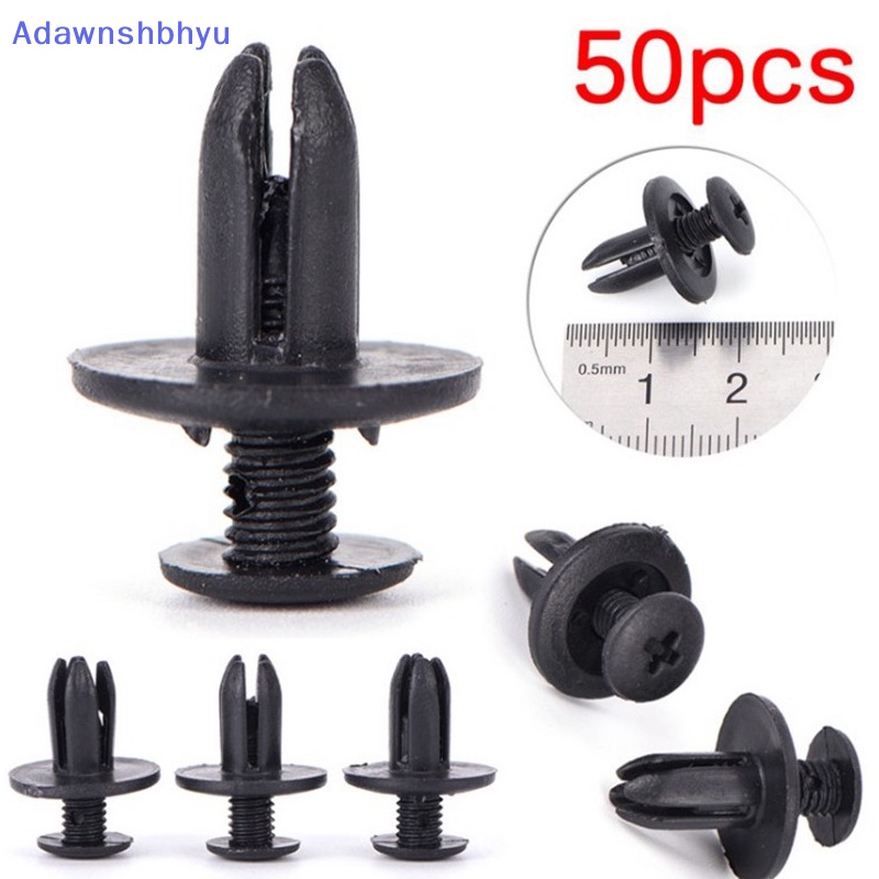 Adhyu 50X 8mm Auto Car Bumper Fender Follower Push Hitam Plastik Tetap Klip Pengikat 50pcs 8mm Auto Mobil Bumper Fender Holder Push Hitam Plastik Klip Tetap Pengikat Loyang Sekat 50X 8mm
