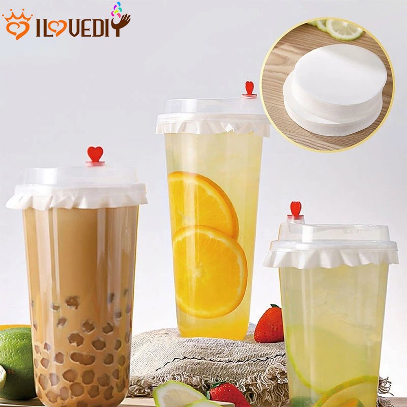 Filter Botol Anti Bocor Kertas Saring Sealing Paper Film Cup Teh Kopi Alas Isi 100lembar Disposable Round Leak Proof Paper Films Paking Anti Tumpah Kopi Milk Sealer Round Films