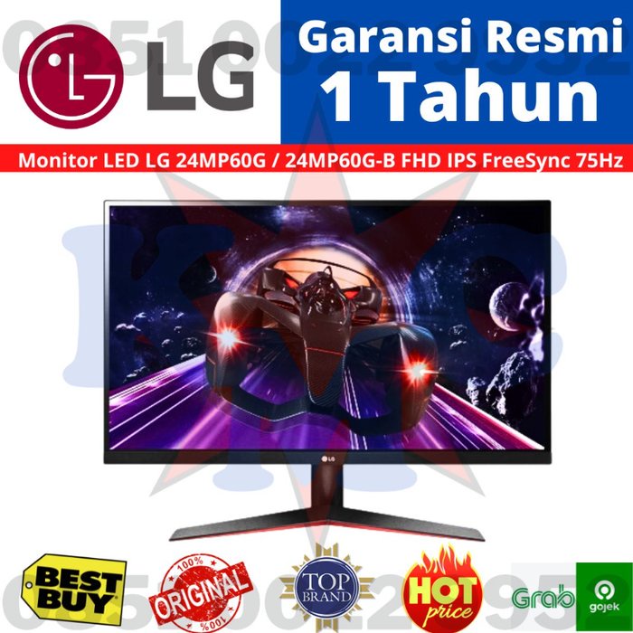 LED Monitor LG 24MP60G-B 24MP60G  23.8'' Full HD IPS Display with AMD FreeSync™