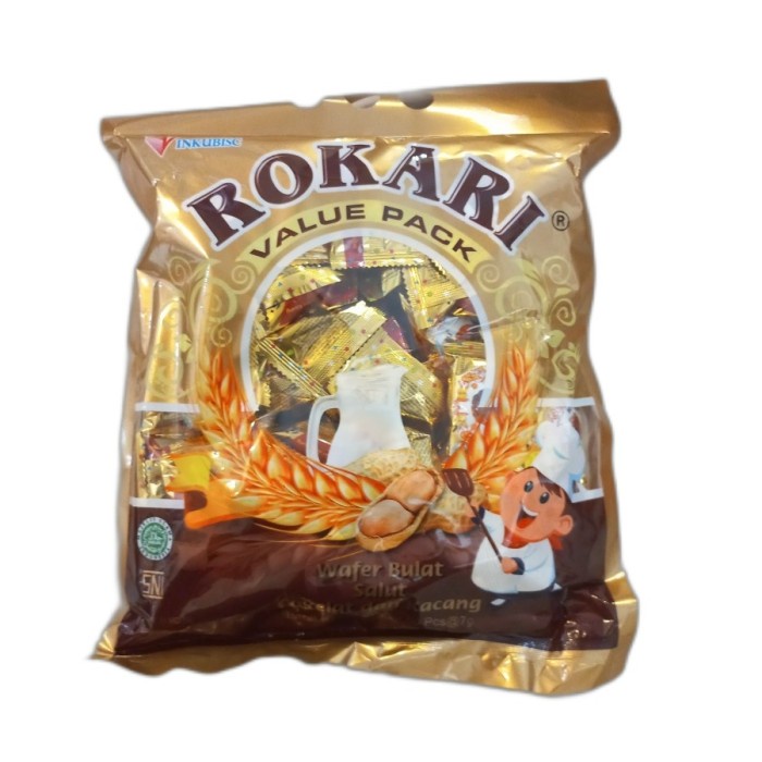 

f Rokari Value Pack isi 50 pcs Wafer Bola 50's Coklat Kacang Rokari