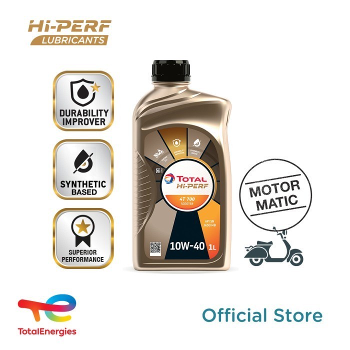 Total Energies Hi-Perf Scooter Matic 4T 700 Oli Mesin 10W-40 0.8 1L