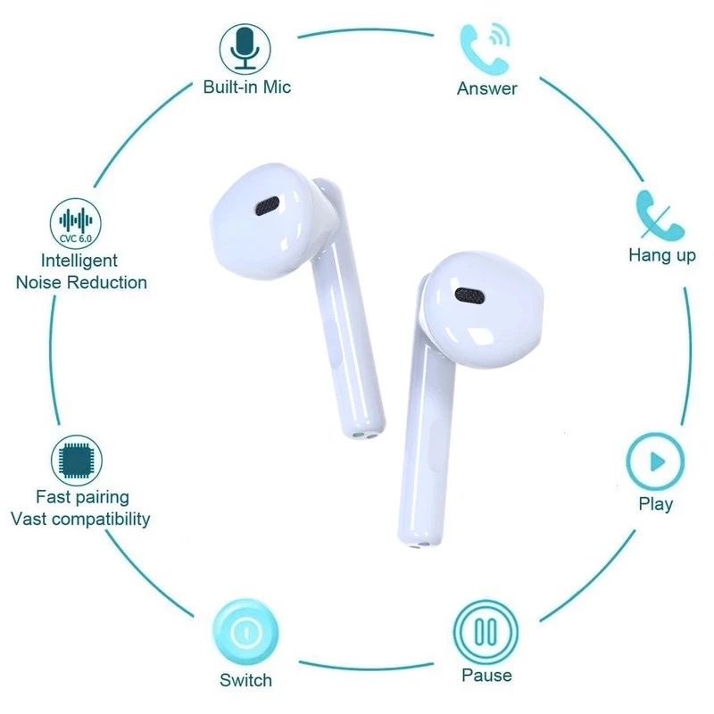 Headset Bluetooth TWS WB-18 Winsi Wireless Earphone Super Bass Smart Touch