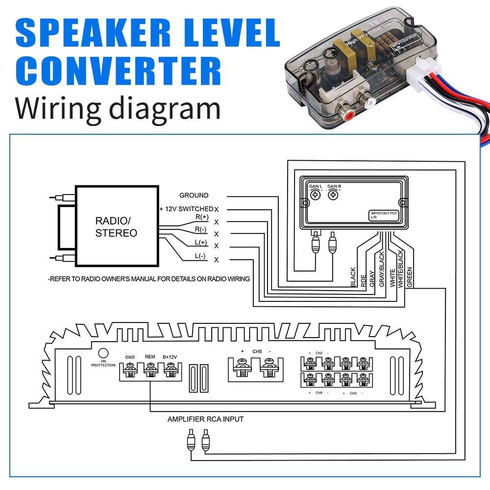 Lanfy Speaker Level Converter Duarble Adjustable Auto Mobil Frekuensi Tinggi Ke Rendah Line Speaker RCA Stereo Audio Converter