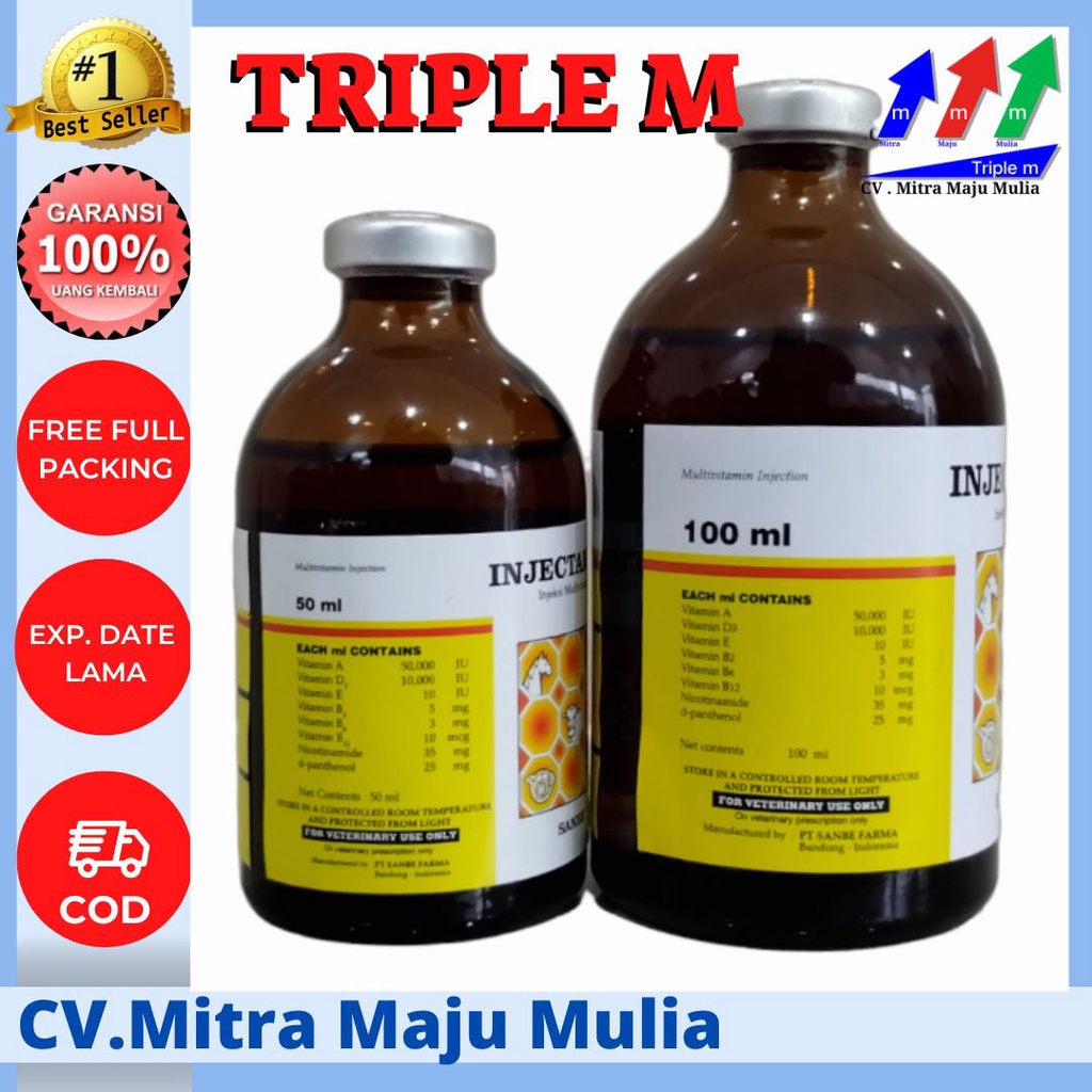 Injectamin 50 ml dan Injectamin 100 ml Vitamin Ternak PT Sanbe Farma