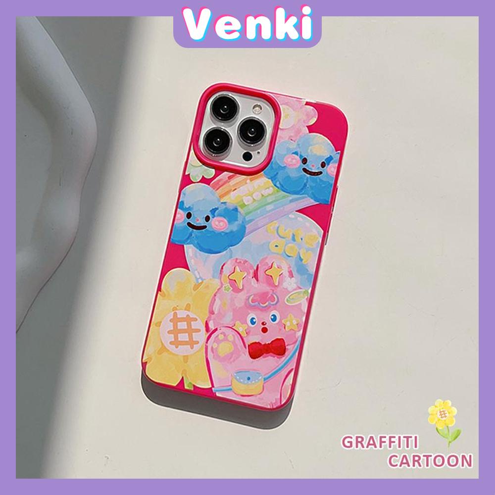 VENKI - For iPhone 11 iPhone Case Candy Case Red Glossy TPU Soft Case Shockproof Protection Camera Cute Cartoon Graffiti Compatible with iPhone 14 13 Pro max 12 Pro Max xr xs max