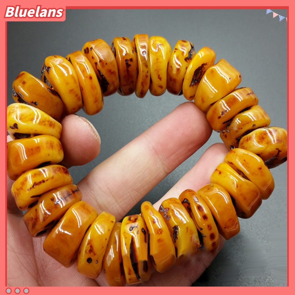 [BLS] Fashion Amber Alami Lilin Lebah Sempoa Manik-Manik Gelang Tangan Perhiasan Aksesori Hadiah