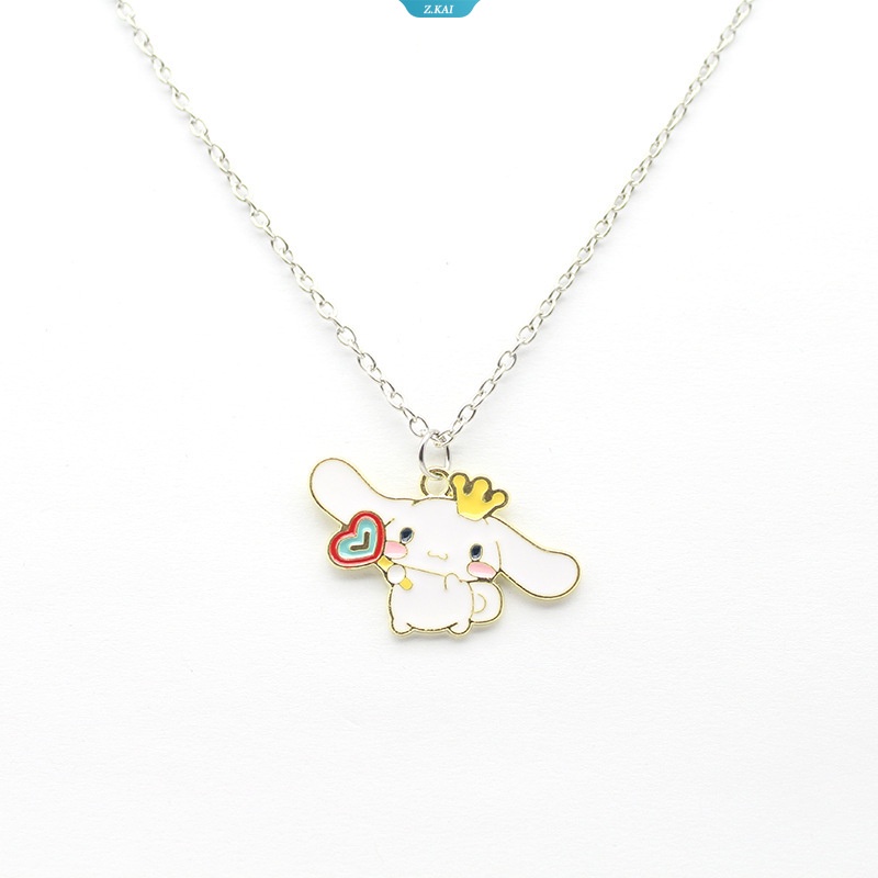 Sanrios My Melody Cinnamoroll Kartun Kawaii Tetesan Minyak Paduan Tongkat Ajaib Kalung Sweater Rantai Aksesoris Hadiah Ulang Tahun [ZK]