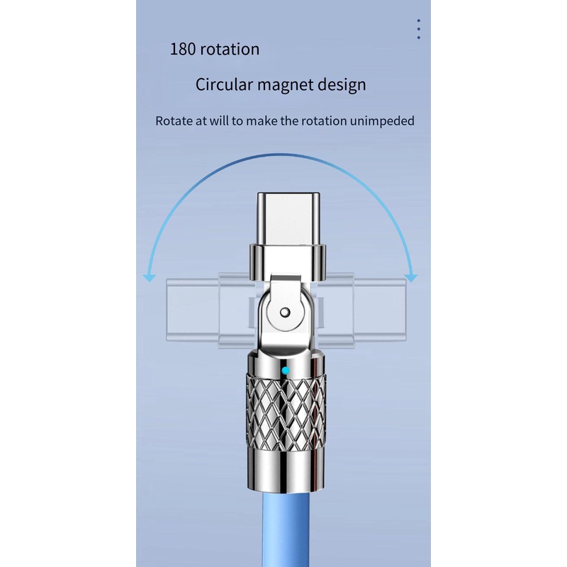 [iOS] 120w Mesin Paduan Seng Garis Data Customer Siku 180permainan Silikon Cair Berputar 6A Pengisian Cepat Dengan Lampu