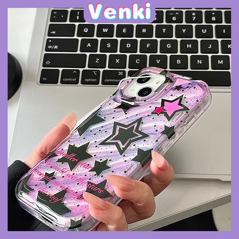 VENKI - For iPhone 11 iPhone Case Laser Reflective Transparent Phone Case TPU Soft Shockproof Airbag Case Protective Camera Star Compatible with iPhone 14 13 Pro max 12 Pro Max