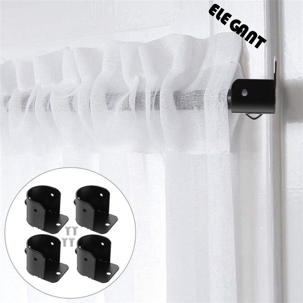 [Elegan] Bracket Batang Gorden Besi High Quality Tebal Curtain Closet Rod Rak Penyangga Awet