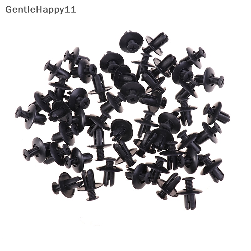 Gentlehappy 50pcs Universal Mobil Bumper Fender 8mm Lubang Plastik Paku Keling Pengikat Sekrup id