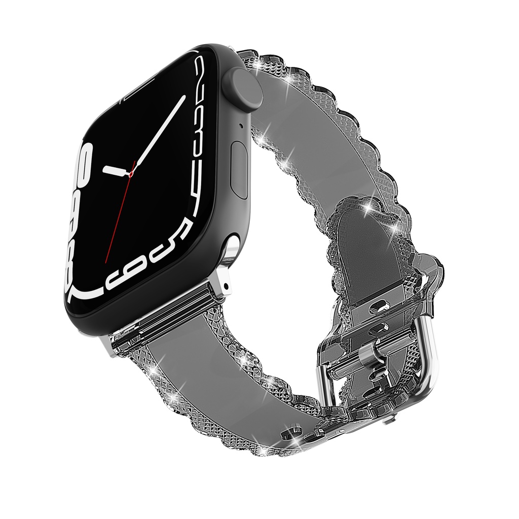 Tali Strap iWacth model Transparan Lace Strap for iWatch Series 7 6 SE 5 4 3 2 1