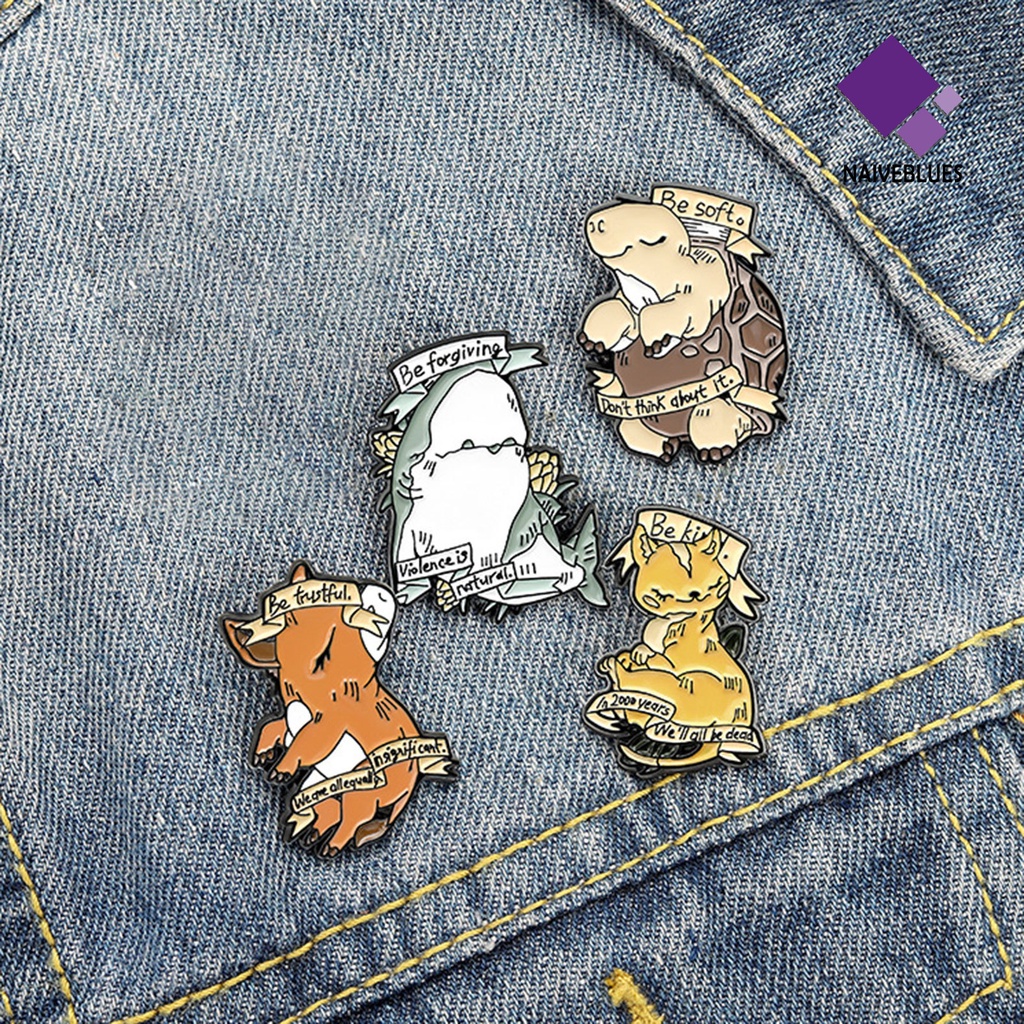 &lt; Naiveblues &gt; Kartun Bros Pin Alloy Whale Turtle Enamel Dicat Lencana Aksesoris Pakaian
