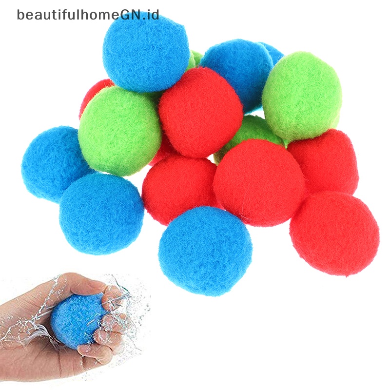 {Cantik} 10 Pcs Bola Air Olahraga Pantai Dapat Digunakan Kembali Balon Air Kolam Anak Mainan Luar Ruangan Interaktif Musim Panas Perendaman Air Splash Ball~