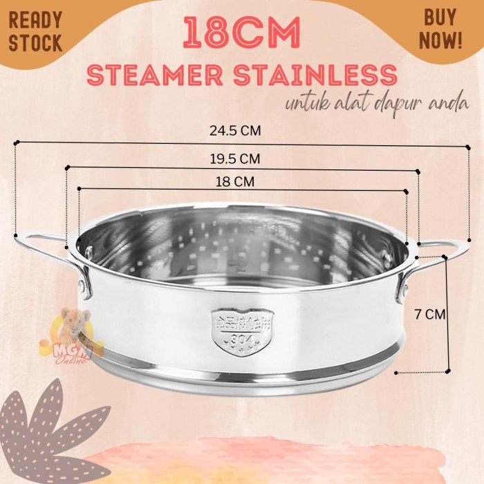 Kukusan stainless 18cm Steamer Alat Kukus cocok untuk semua panci