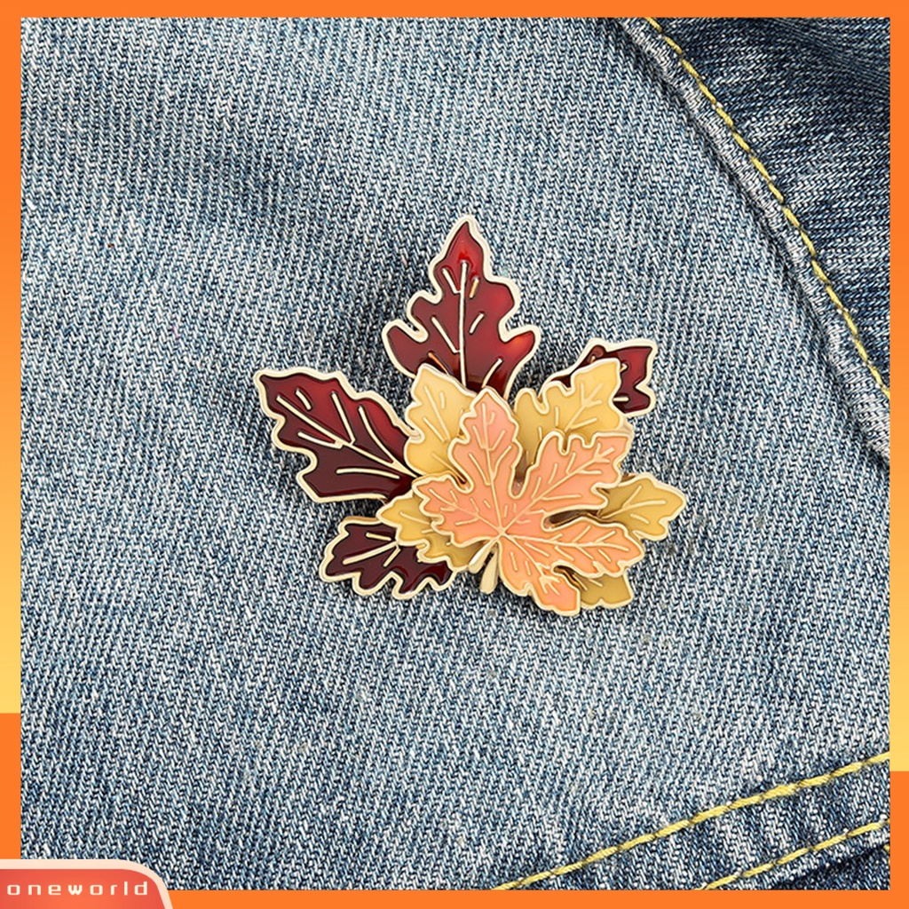 [ONE] Bros Pakaian Gaya Hias Alloy Vintage Retro Maple Leaf Badge Pin Untuk Kehidupan Sehari-Hari