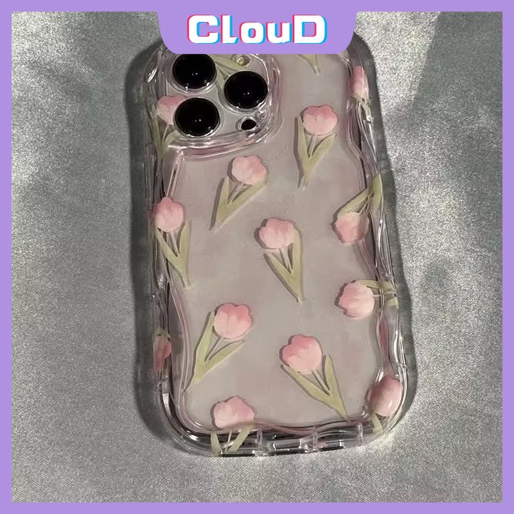 Casing Tepi Melengkung Bergelombang 3D Untuk Redmi 9A 10A A2 10 10C A1 9T 9 9C NFC Redmi Note 10s 8 11 9 12 11s 10 Pro Max POCO M3 Fresh Flowers Floral Soft Case Dengan Braket Stand Phone Bunga