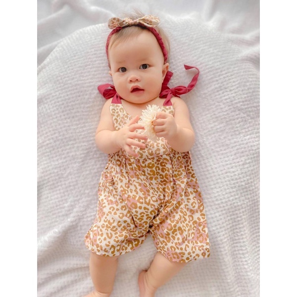 PROMO 7.7 plazababyku JUMPSUIT ANYA setelan anak perempuan jumper bayi motif bunga lucu free headband BUBIBEE