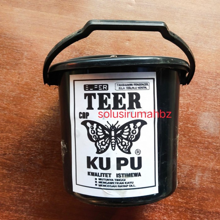 TEER BUNGA ANTI RAYAP OLES EMBER 5.5L pelapis pelindung kayu cat wood protection hitam ukuran besar