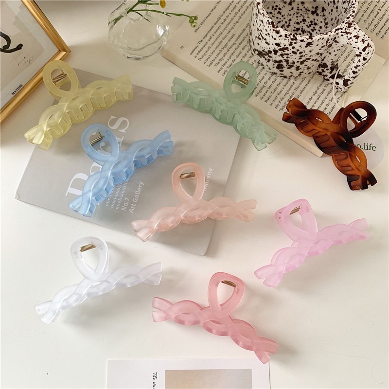 T&amp;YJepit Rambut Fashion Transparant Doff Jepit Rambut Fashion Wanita Korea Jedai Transparant Jedai Haircules Wanita Bahan Plastik Korean Hair Claw Clip Women Fashion
