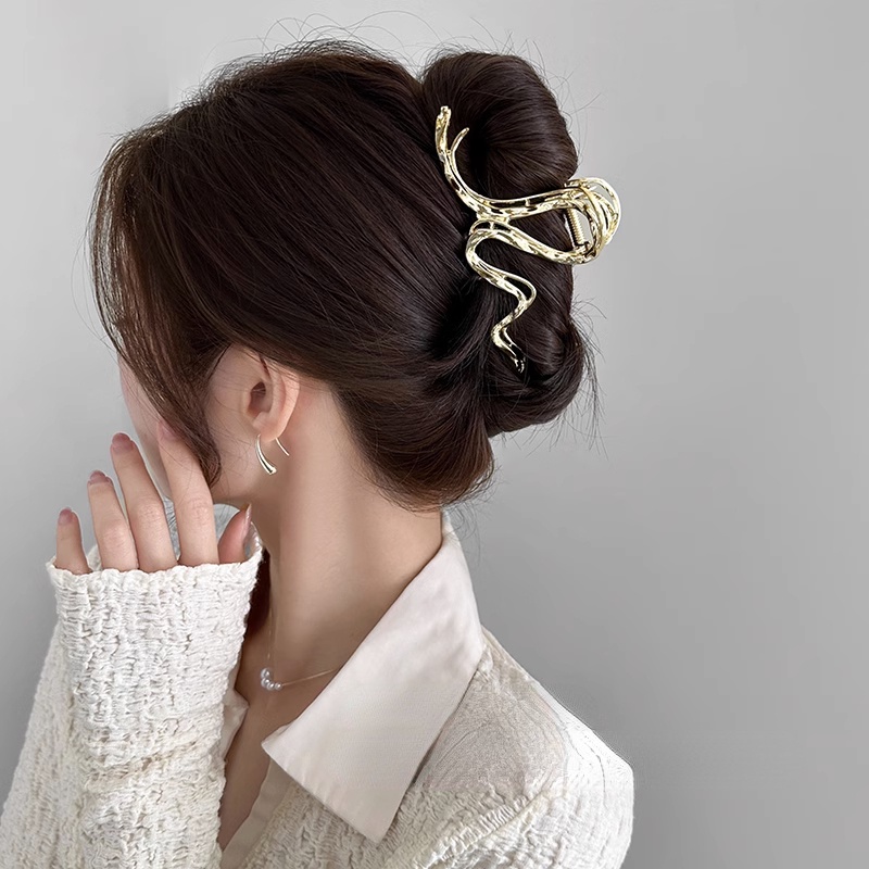 Klip Klip Jepit Rambut Bahan Metal Gelombang Garis Hairpin Hiasan Kepala Belakang Untuk Wanita Perempuan Aksesori Rambut