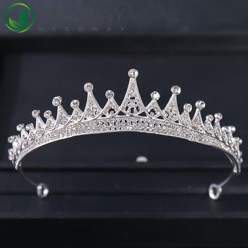 Needway   Baroque Kristal Tiara Temperamen Retro Gadis Hadiah Aksesoris Rambut Perhiasan Rambut Alloy Bar Mitzvah Mahkota