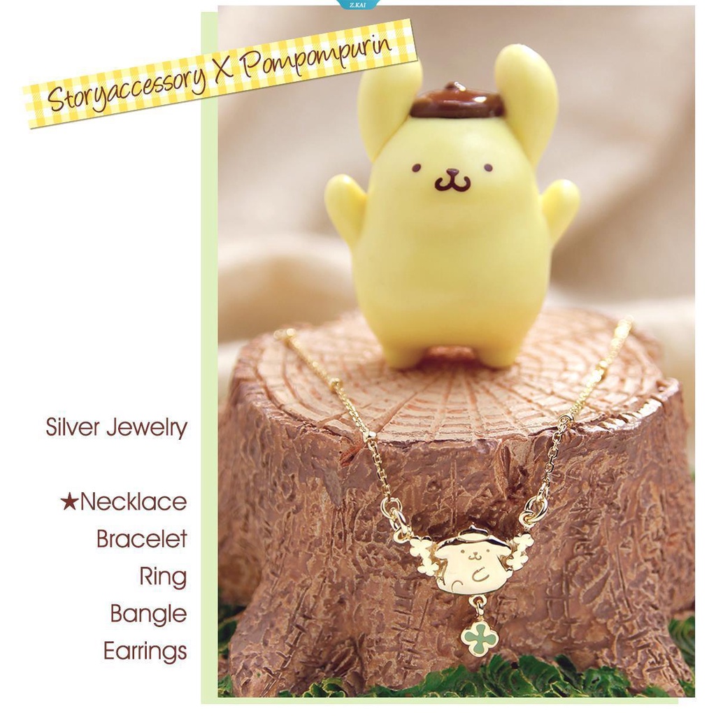 Pom Pom Purin925 Sterling Silver Lapis Emas Ringan Liontin Kalung Gadis Manis Klavikula Kalung [ZK]