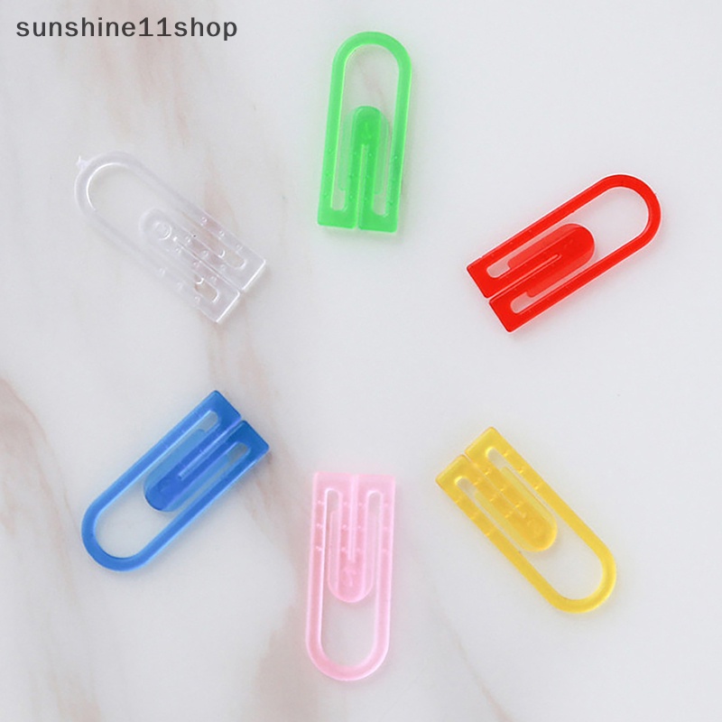 Sho 60pcs /box ABS Klip Kertas Mini Warna-Warni Kawaii Stationery Candy Color Clear Binder Klip Foto Tiket Notes Surat Paper Clip N