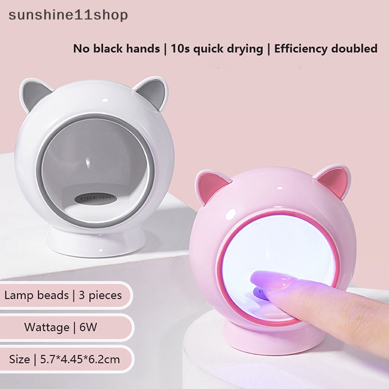 Sho 6W Pengering Kuku Mini USB UV Lampu LED Nail Art Putih Bentuk Telur Desain 120S Cepat Kering N